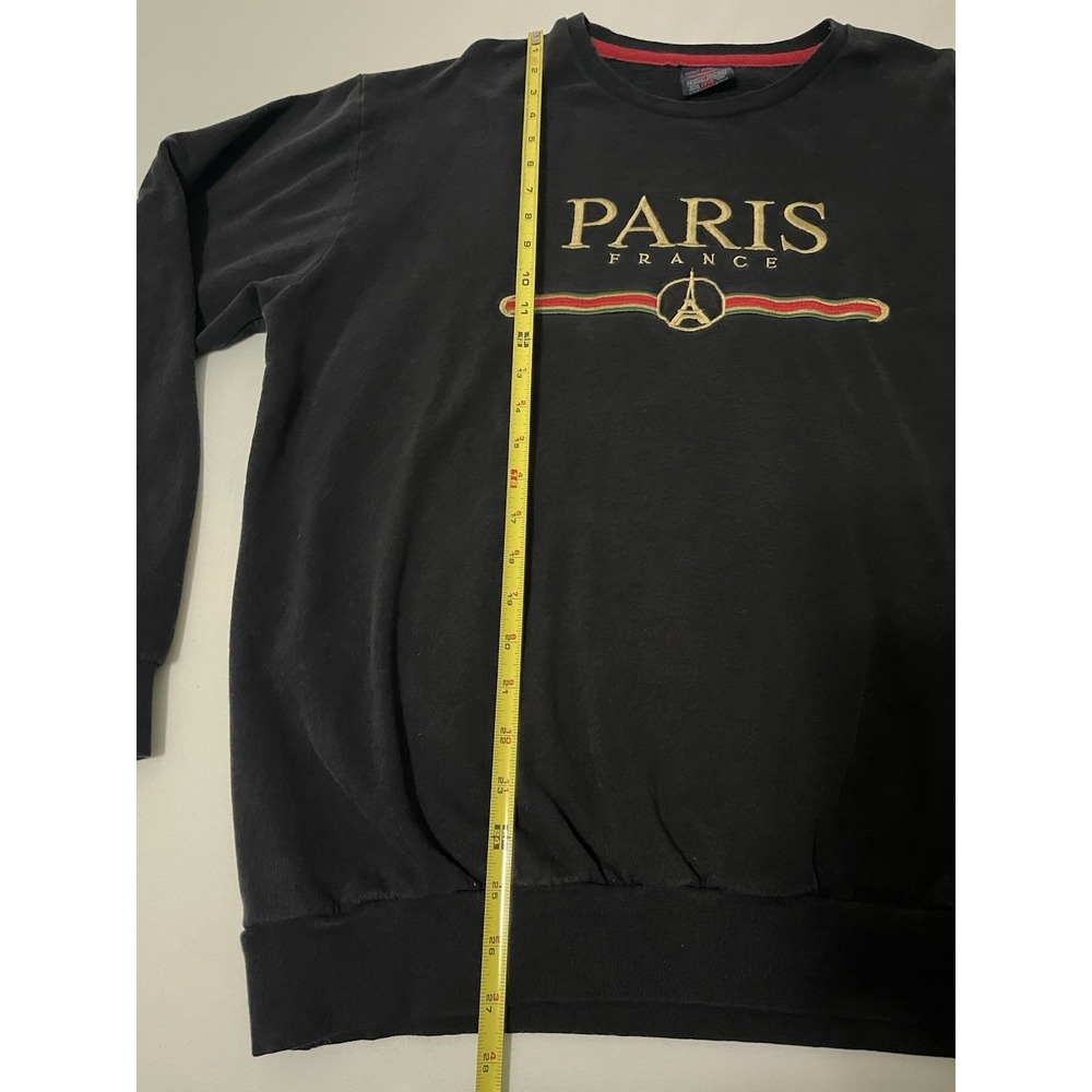 Vintage Paris France Crewneck Black Size XXL (Fits Like A Large) - Picture 4 of 5